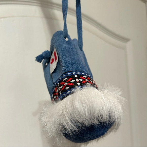 Vintage TILLEY blue Suede leather drawstring pouch - Picture 6 of 8